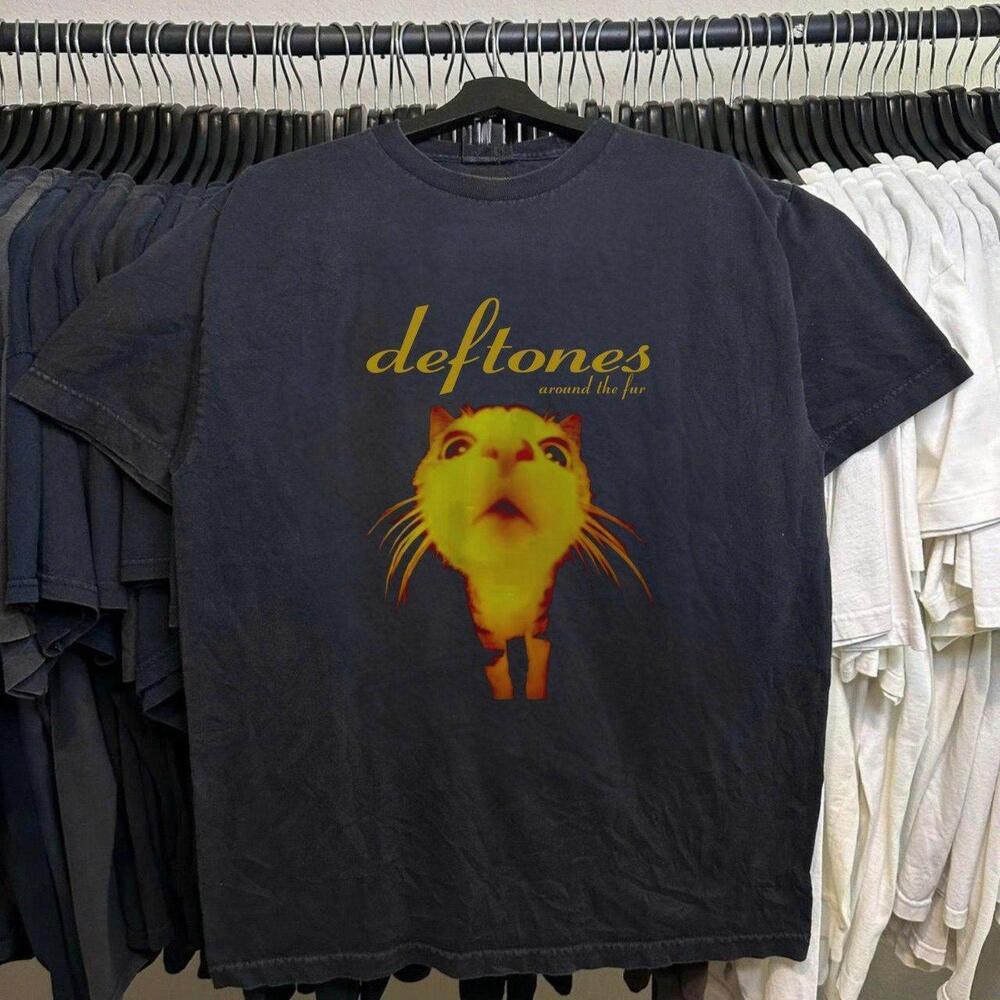 Deftones Around The Fur Cat Tee -  And  Cotton  Tee